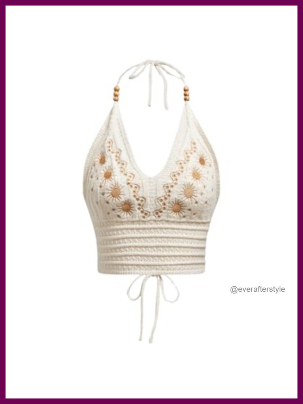Crochet Halter Crop Top Boho Tie Backless Sleeveless Summer